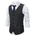 thumbnail image 1 of Tejiojio Man's Shirt Jacket Two Piece Set All Seaaon Clearance Men's Four Seasons Fashion Casual Suit Vest, 1 of 4