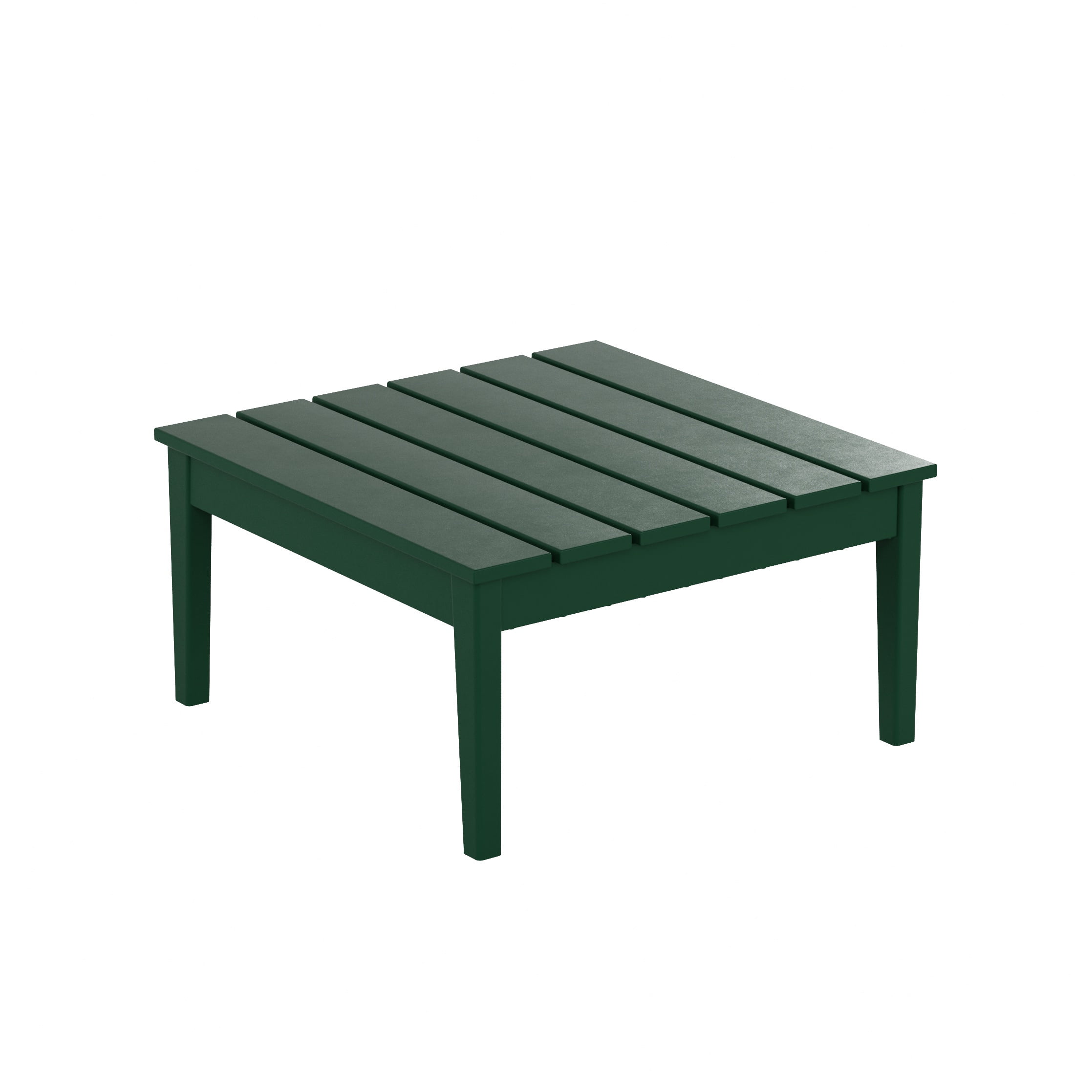 WestinTrends Ashore Outdoor Coffee Table, 32 Inch All Weather Poly Lumber Adirondack Patio Coffee Table Square Low Table, Dark Green