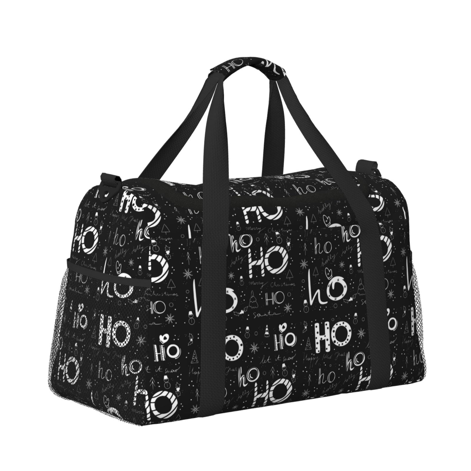 Fuzoiu Ho-Ho-Ho 2 Print Travel Duffle Bag,Carry On Tote Bags,Duffel Bag,Sport Gym Bag, Hospital Bag for Labor and Delivery, Overnight Bag,Luggage Bag