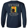 thumbnail image 3 of Fair Game Proud Vietnam Veteran Always Remember Long Sleeve Shirt-Navy-Large, 3 of 5