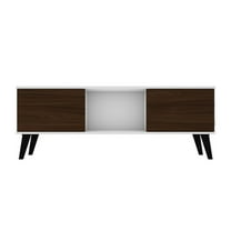 Doyers 53.15 Mid-Century Modern TV Stand in White and Nut Brown
