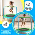 thumbnail image 3 of YORIN 36" Trampoline for Kids, 3FT Mini Indoor/Outdoor Foldable Toddler Trampoline with Adjustable Foam Handle, Small Rebounder Fitness Trampoline with No-Gap Padded Cover, Gift for Baby, 3 of 11
