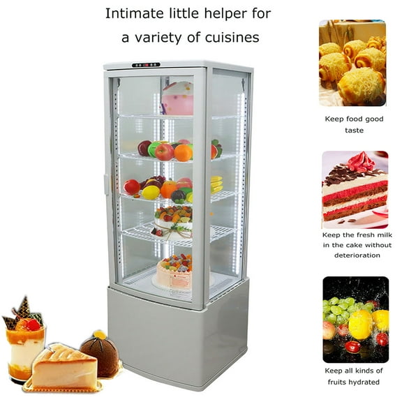 TECHTONGDA Vertical Cake Display Cabinet Drink Refrigerated Showcase Auto Defog Type 235L