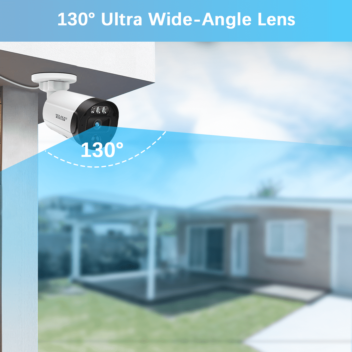WEILAILIFE 5MP POE Security Camera System, 4-Channel NVR with 500GB HDD, PIR Motion Detection