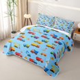 thumbnail image 3 of Manfei Kawaii Cars Twin Quilt Set,Boys Friendly Print Twin Coverlet Set,Blue,2 Pieces, 3 of 7