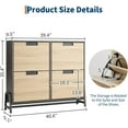 thumbnail image 2 of Shoe Cabinet Storage with 4 Flip Drawers, Freestanding Shoe Storage Organizer Cabinet for Entryway, Narrow Shoe Rack Cabinet with 3 Tier Adjustable Shelves for Hallway, Oak, 2 of 7