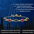 thumbnail image 2 of Gem Stone King 18K Yellow Gold Plated Silver Blue Sapphire and Red Ruby and Lab Grown Diamond Bracelet for Women | 5.40 Cttw | Gemstone September Birthstone | Oval 7X5MM | Fully Adjustable 9 inch, 2 of 6