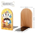 thumbnail image 2 of Adventure Cuphead Mugman Bookends Wood Book Divider Decor Shelves Non-Skid Book Stand 2 Pieces For Classroom Dormitory Bookshelf Office Home, 2 of 7