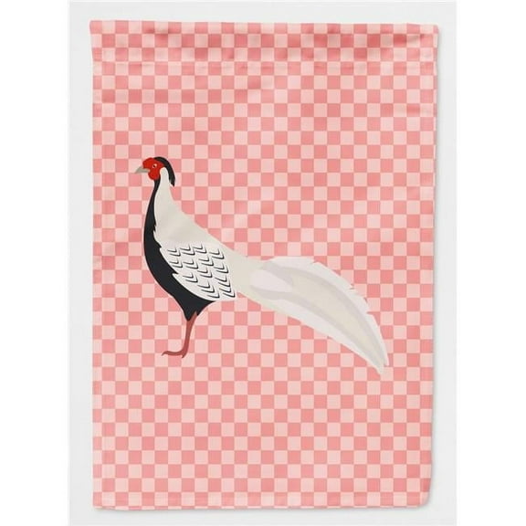 Caroline's Treasures BB7929GF Silver Pheasant Pink Check Flag Garden Size , Small, multicolor