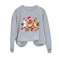thumbnail image 6 of Oksale Christmas Chickens Sweatshirt for Women Xmas Holiday Sweatshirts Loose Long Sleeve Pullover for Family Gray S, 6 of 7