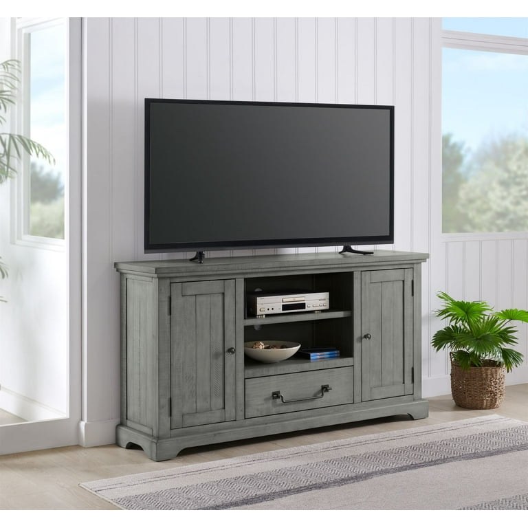 Solid wood grey tv stand deals