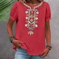 thumbnail image 2 of MEICHEN Women's Fashionable Casual Embroidered Tops Short Sleeve T Shirts Summer Trendy Clothing for Women, 2 of 9