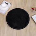 thumbnail image 3 of Black Round Rug Faux Fur Sheepskin Area Rugs Fluffy Plush Carpet Washable Shaggy Mat for Dorm Preppy Room Decor, 1.3 ft, 3 of 7