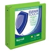 Samsill Clean Touch 3" Round Ring View Binder Protected by Antimicrobial Additive, Lime Green