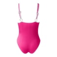 thumbnail image 5 of Huesdet Women Athletic One Piece Swimsuits Sporty Racerback Bathing Suits Full Coverage Modest Swimwear[Hot Pink,S], 5 of 5