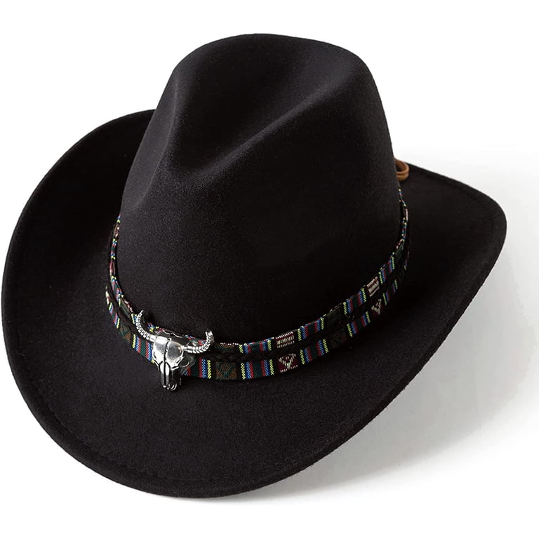Unisex Felt Western Cowboy Hat, Classic Roll Up Brim, Belt  display picture 3
