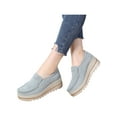 thumbnail image 3 of Woobling Women Slip On Platform Suede Penny Loafers High Heel Wedge Moccasins Walking Sneakers, 3 of 9
