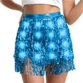 thumbnail image 6 of UQJfacai Sparkly Sequin Fringe Skirt Light Up Tassel Shorts Belly Dance Skirts Rave Festival Outfits for Women, 6 of 6