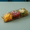 thumbnail image 6 of Tongina Dried Fruit Plate Candy Nuts Dish with Lid Luxury Food Storage Box Appetizer Serving Tray Divided Serving Platter for Wedding amber 3 grid, 6 of 8