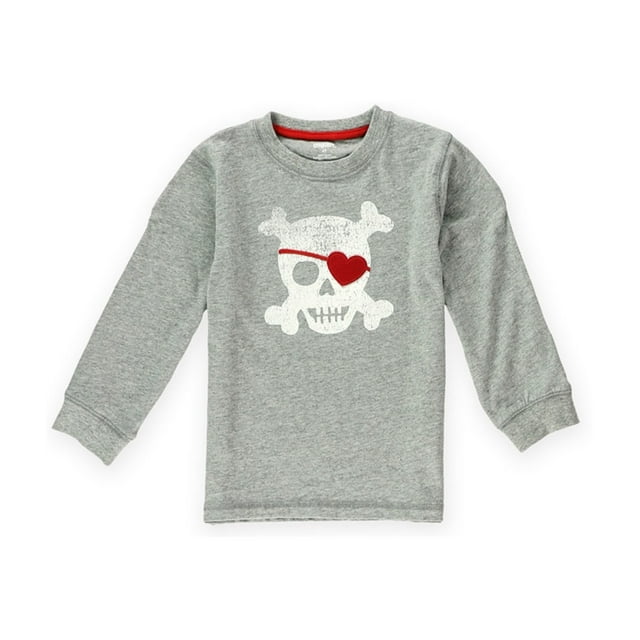 Camiseta adornada con parche de corazón Gymboree para niños, gris, 6-12 meses