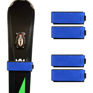 Ski Straps - Durable Hook and Loop Ski Strap pair - EVA Protector Pads  between Skis. Fits for Narrow and Wide Fat Powder Skis.