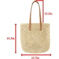 thumbnail image 2 of Kukuzhu Women Straw Shoulder Handbag Tote Shoulder Bag Summer Beach Woven Handmade Weaving Casual Bag for Vocation Travel, 2 of 6
