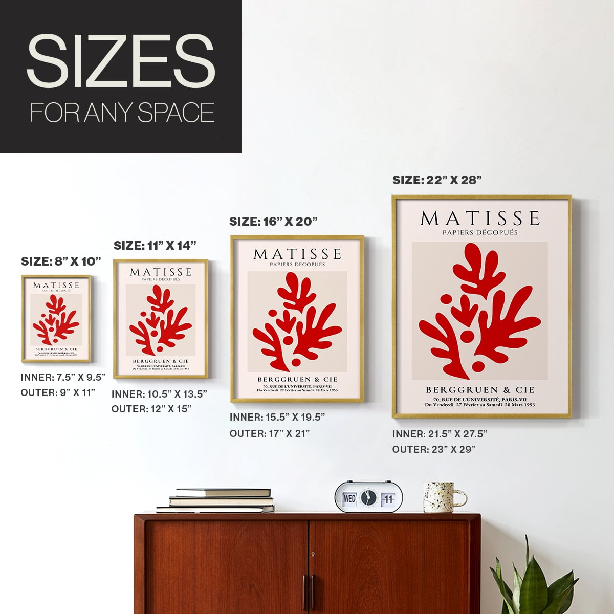 Matisse CLXIX Framed Print in Gold Solid Wood 16 x 20 Framed Print