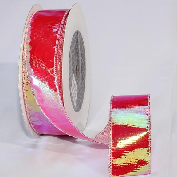 The Ribbon People Red Contemporary Iridescent Wired Craft Ribbon 1.5" x 54 Yards