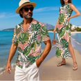 thumbnail image 2 of KUIFORTI Matching Couple Outfits Spring Women's Casual Dresses Slit Design & Men's Hawaiian Shirt Fashion Clothing with Soft Fabric for Summer Vacation Trip Tropical Monstera Leaf, 2 of 7