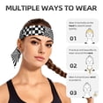 thumbnail image 6 of Women Men Headbands Tie Bulge Checkerboard Athletic Hair Head Band Sport Sweat Yoga Workout Sweatbands, 6 of 7