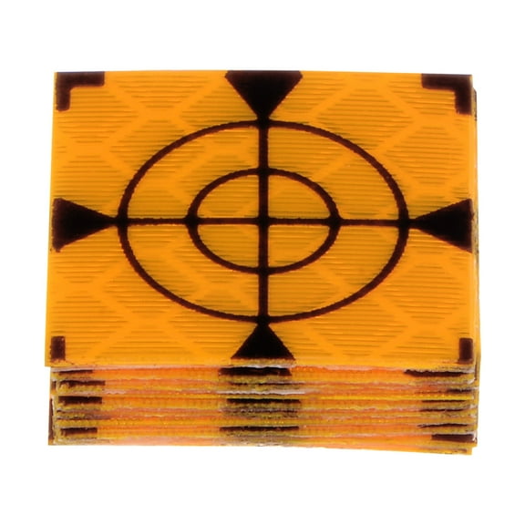 10 Packs Reflector Target Sheets 20mm Self Adhesive Reflective Tape Survey Target for Total Stations, Yellow
