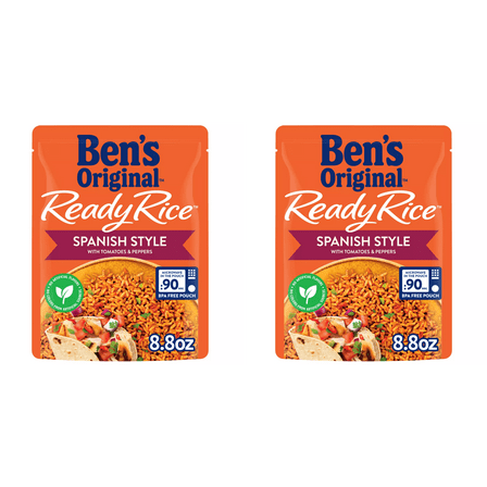 Ben's Original Ready Rice Spanish Style Flavored Rice, 8.8 oz - Pack of 2 - Grocery Staple, Easy Prep, Family Favorite, Pantry Essential, Quick Meal