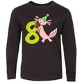 thumbnail image 3 of Inktastic 8th Birthday Axolotl with Ice Cream Long Sleeve Youth T-Shirt, 3 of 5