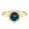 thumbnail image 4 of Rosec Jewels Real London Blue Topaz Flower Engagement Ring (1 Carat, AAA Grade) - December Birthstone Ring for Women, 14K Yellow Gold, US 3.00, 4 of 8