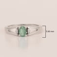 thumbnail image 5 of 6x4mm Oval Shape Emerald Gemstone 925 Sterling Silver Solitaire Split Shank Women Gift Ring, 5 of 7