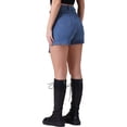 thumbnail image 3 of INSPIRE CHIC Women's Denim Shorts Cargo Faux Wrap High Waisted Jean Mini Shorts M Dark Blue, 3 of 6