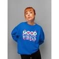 thumbnail image 2 of Good Vibes - Pink Emojis Graphic Women's Sweatshirt, 2 of 4