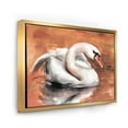 Designart 'Close Up Swan On The Water' Traditional Framed Canvas Wall