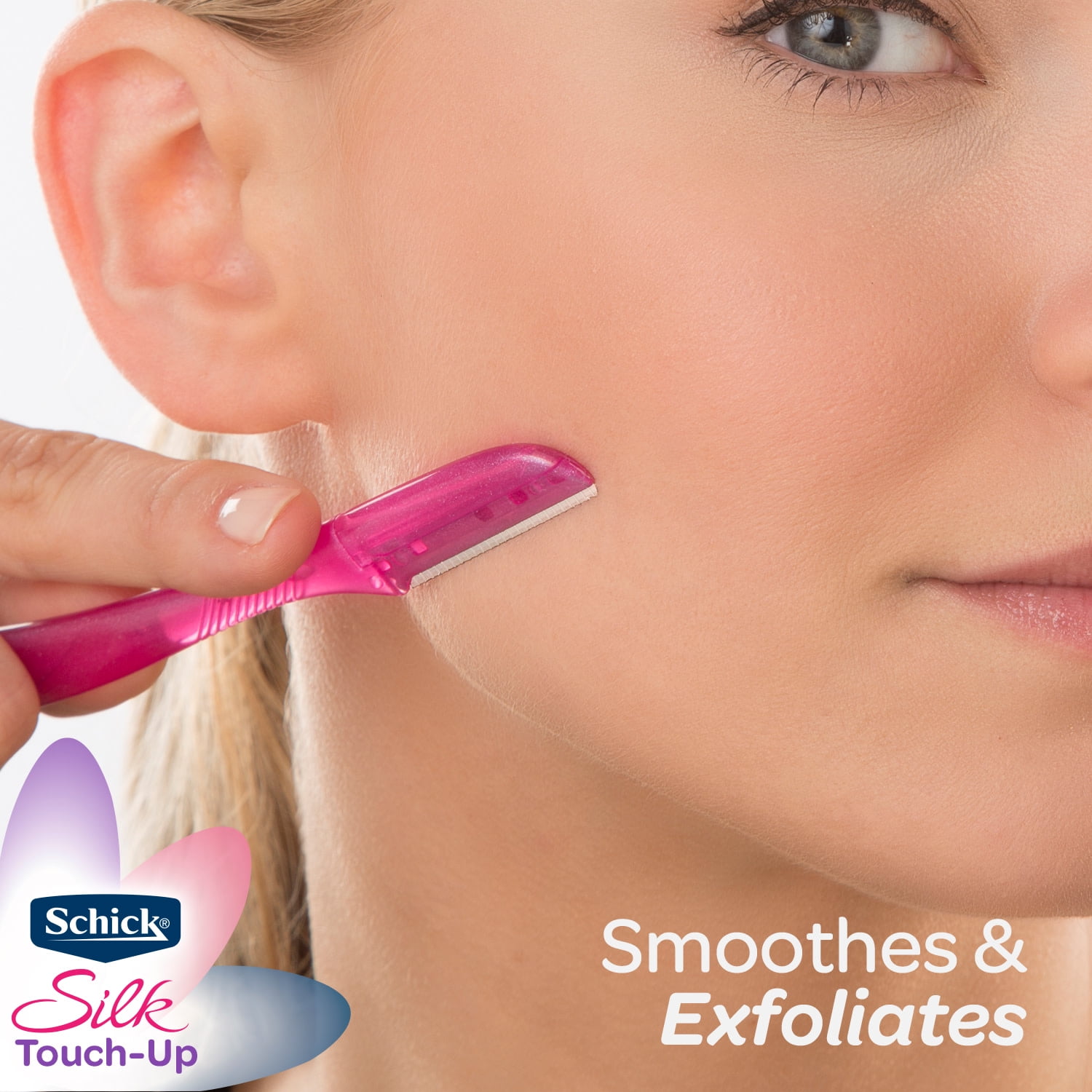 Schick Hydro Silk Touch-up Multipurpose Exfoliating Face Razor and Eyebrow Shaper with Precision Cover, 9 Ct