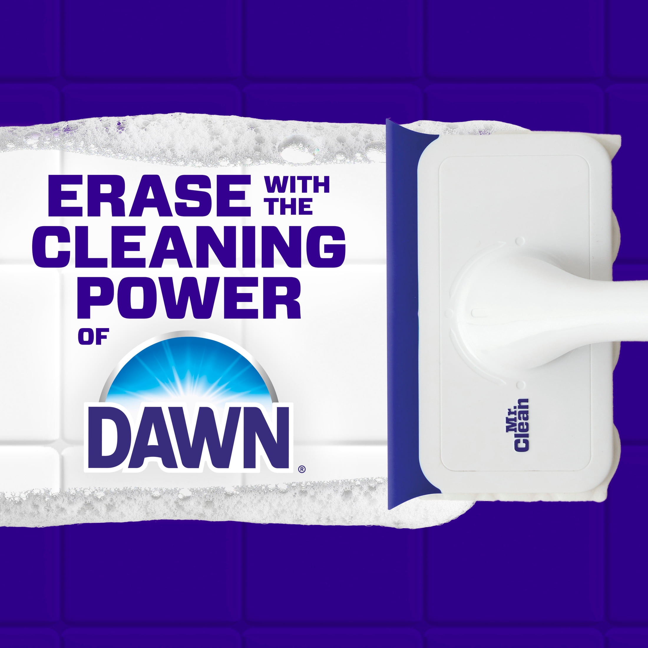 Mr. Clean Shower & Tub Scrubber, Starter Kit, 1 Scrubber & 2 Erasers