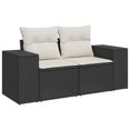 thumbnail image 4 of vidaXL Garden Sofa Set Black, Beige with Light Gray Cushions, 4 of 10