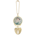 thumbnail image 1 of Beauty with Lotus Chinese Style Watercolor Car Keychain Angel Wing Pendant, 1 of 4
