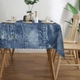 thumbnail image 4 of (Not Real Denim) Denim Print Patchwork Style Rectangle Tablecloth Romance Indigo Miscellaneous Table Cloth for Kitchen Dining Tablecloths Table Cover Decor for Party Patio 60 x 84 Inch, 4 of 6
