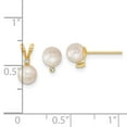 thumbnail image 3 of 14k 5-6mm White Round Akoya Saltwater Cultured Pearl and .03 Carat Diamond Post Earrings and Pendant Set XF398SET, 3 of 5