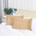 thumbnail image 6 of Unique Bargains 6 Pack Satin Pillowcase with Zipper, Queen, Gold, 6 of 8