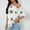 White, variant on QUNYINEY Crew Neck Women's Shirts Casual Star Off Shoulder Tops Loose Pullover Short Sleeve Shirts