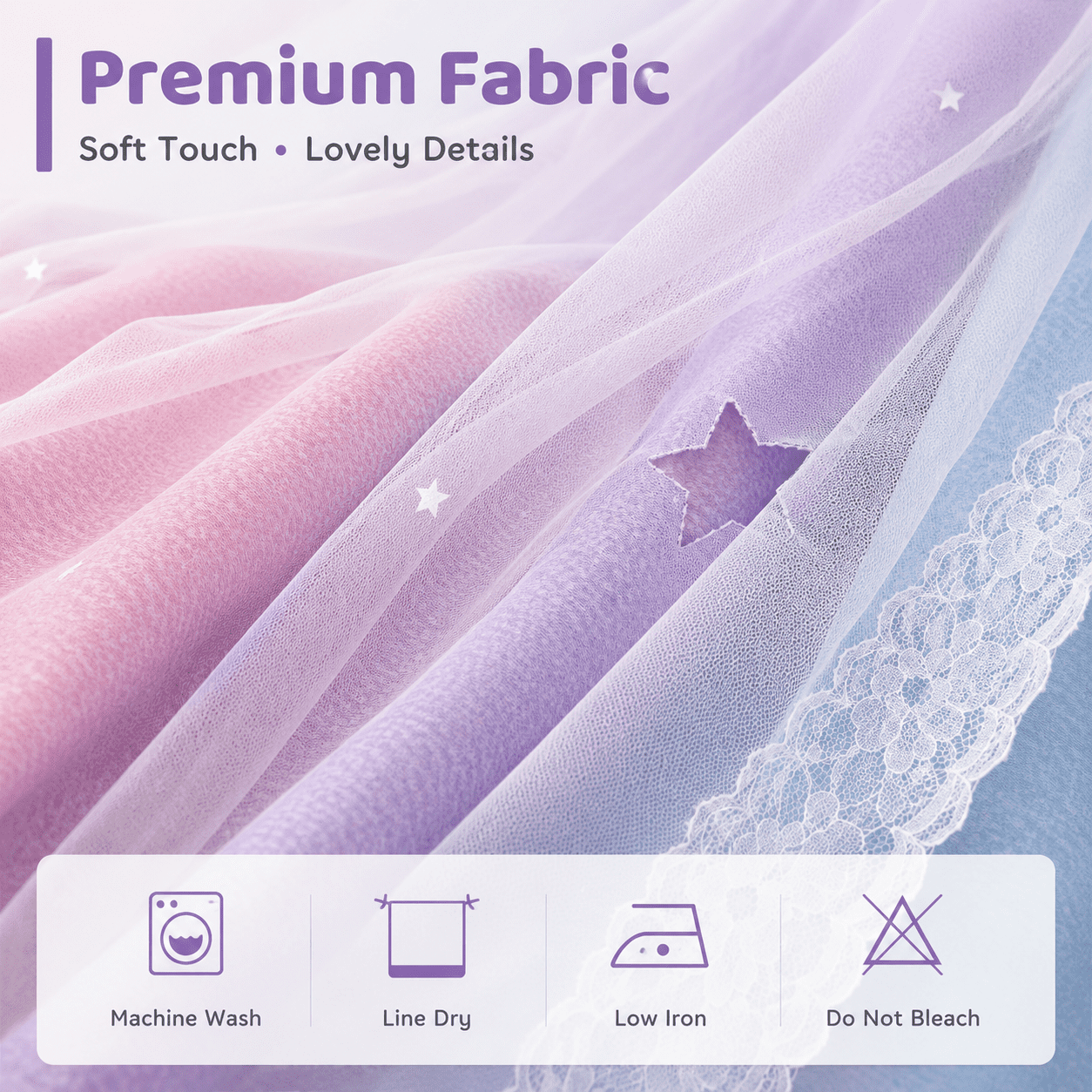 DONGPAI Blackout Stars Curtains for Kids Girls Bedroom Double Layers Star Cut Out Rainbow Curtains Home Window Decoration Curtain, 51" x 63", 1 Panel