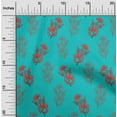 thumbnail image 1 of oneOone Georgette Viscose Turquoise Blue Fabric Floral Block Sewing Fabric By The Yard Printed Diy Clothing Sewing Supplies 42 Inch Wide, 1 of 4