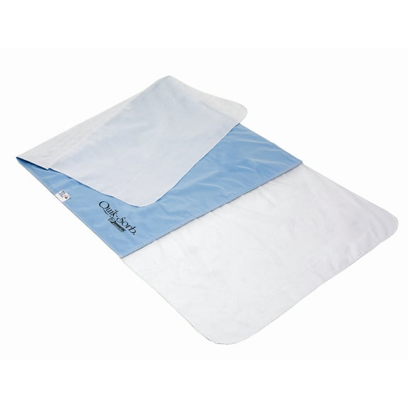Essential Medical Supply Quik Sorb Deluxe 36" x 36" Quilted Birdseye Cotton Reusable Underpad with 18" Tucks - Waterproof Bed Pad with Tucks for Secure Positioning and Washable Protection