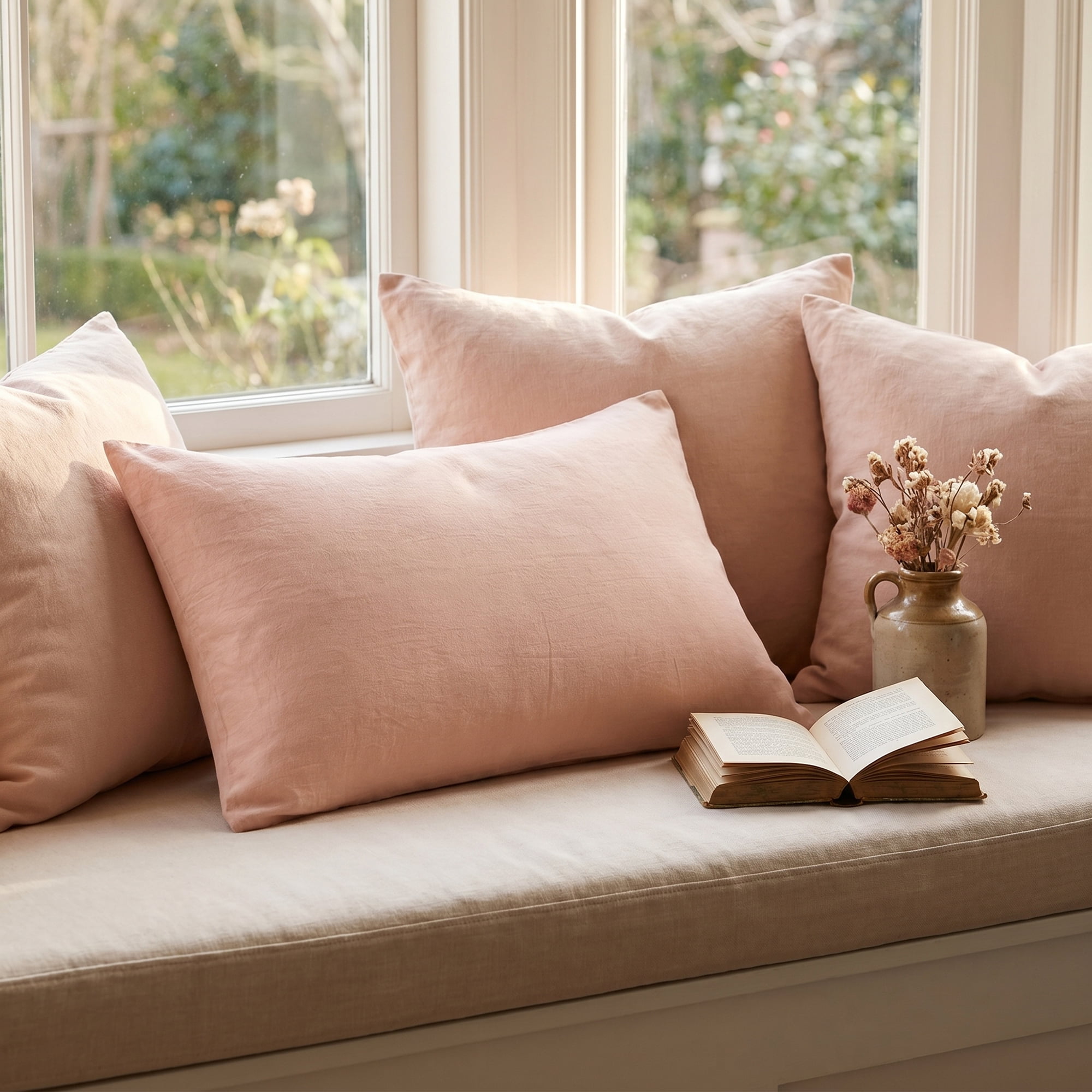 Unique Bargains Cotton Envelope Closure Pillowcases 2 Pack Wrinkle Resistant Bedding Pink